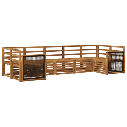 Sektionsoffgrupp 6 pcs Naturlig Massivt Akaciaträ