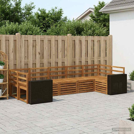 Sektionsoffgrupp 7 pcs Naturlig Massivt Akaciaträ