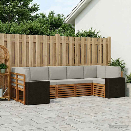 Sektionsoffgrupp med kudde 7 pcs Naturlig och ljusgrå Polyester