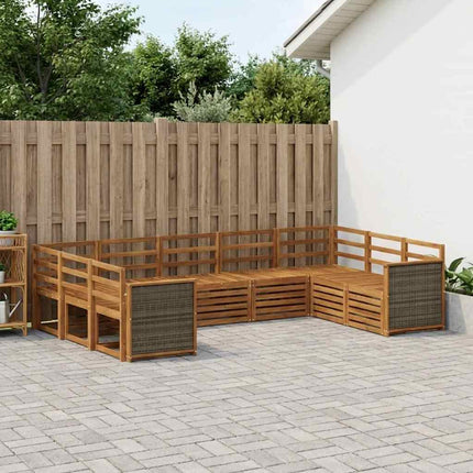 Sektionsoffgrupp 7 pcs Naturlig Massivt Akaciaträ