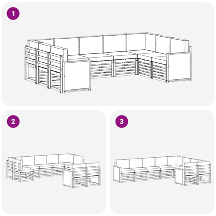 Sektionsoffgrupp med kudde 7 pcs Naturlig och ljusgrå