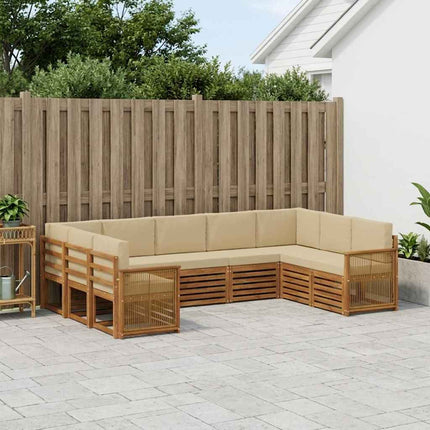 Sektionsoffgrupp 7 pcs Naturlig Massivt akaciaträ och polyester