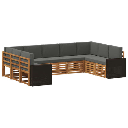 Utomhussoffset 9 st Naturlig och Antracit Polyester