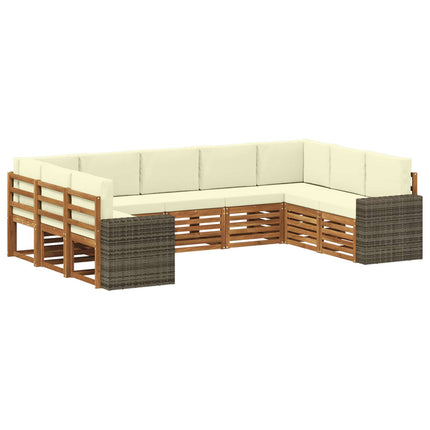 Sektionsoffgrupp med kudde 9 pcs Naturlig och Grädde Polyester