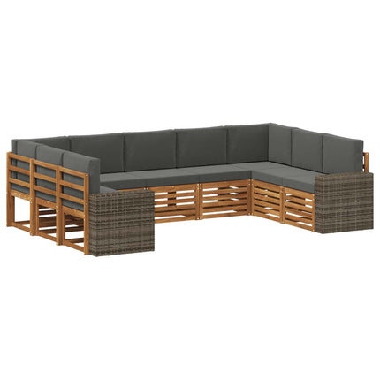 Utomhussoffset 9 st Naturlig och Antracit Polyester