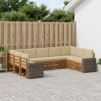 Sektionsoffgrupp med kudde 9 pcs Naturlig och Beige Polyester