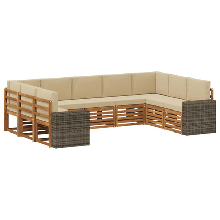 Sektionsoffgrupp med kudde 9 pcs Naturlig och Beige Polyester