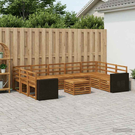 Soffgrupper 10 pcs Naturlig Massivt Akaciaträ