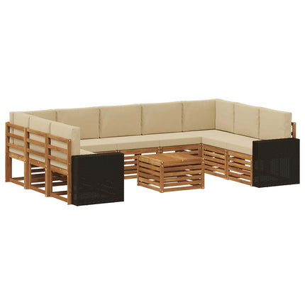 Utomhussoffset 10 st Naturlig och Beige Polyester