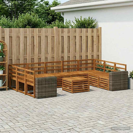 Soffgrupper 10 pcs Naturlig Massivt Akaciaträ