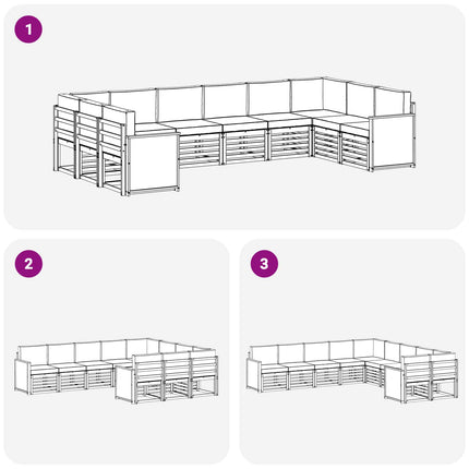 Sektionsoffgrupp med kudde 7 pcs Naturlig och Grädde