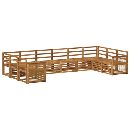 Sektionsoffgrupp 7 pcs Naturlig Massivt Akaciaträ