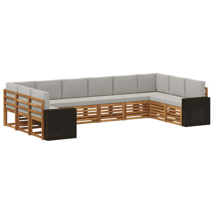 Sektionsoffgrupp 10 pcs Naturlig och ljusgrå Polyester