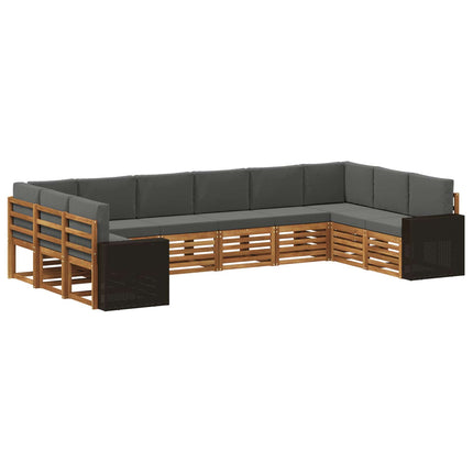 Utomhussoffset 10 st Naturlig och Antracit Polyester