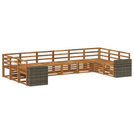 Utomhussoffset 10 pcs Naturlig Massivt Akaciaträ