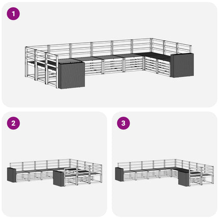 Utomhussoffset 10 pcs Naturlig Massivt Akaciaträ