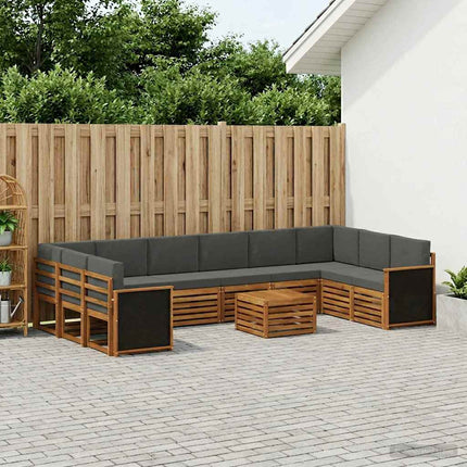 Utomhussoffset med kudde 8 pcs Naturlig och Antracit