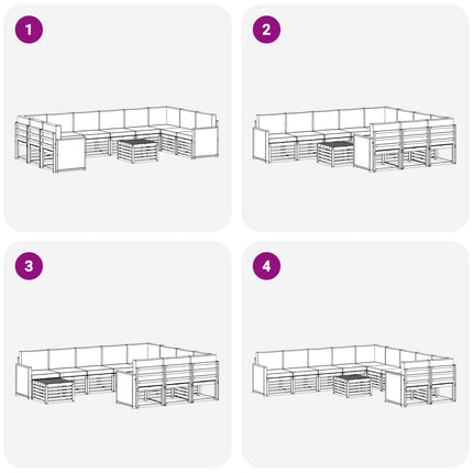 Utomhussoffset 8 pcs Naturlig Massivt akaciaträ och polyester