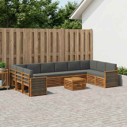 Utomhussoffset med kudde 8 pcs Naturlig och Antracit