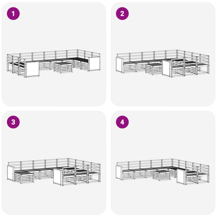 Utomhussoffset 8 pcs Naturlig Massivt Akaciaträ