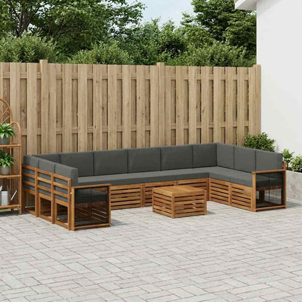 Utomhussoffset med kudde 8 pcs Naturlig och Antracit