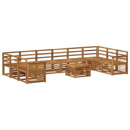 Utomhussoffset 8 pcs Naturlig Massivt Akaciaträ