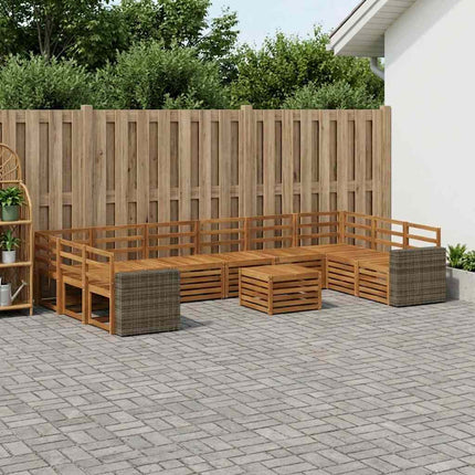 Utomhussoffset 11 pcs Naturlig Massivt Akaciaträ