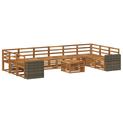 Utomhussoffset 11 pcs Naturlig Massivt Akaciaträ