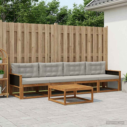Utomhussoffset 5 pcs Naturlig och Ljusgrå