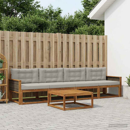 Utomhussoffset 5 pcs Naturlig och Ljusgrå