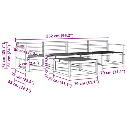 Utomhussoffset 5 pcs Naturlig Massivt Akaciaträ