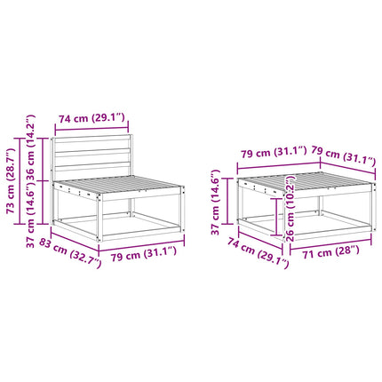 Utomhussoffset 5 pcs Naturlig Massivt Akaciaträ