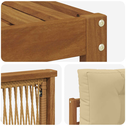Utomhussoffset med kudde 5 pcs Naturlig och Beige