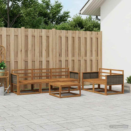 Utomhussoffset 6 pcs Naturlig Massivt Akaciaträ