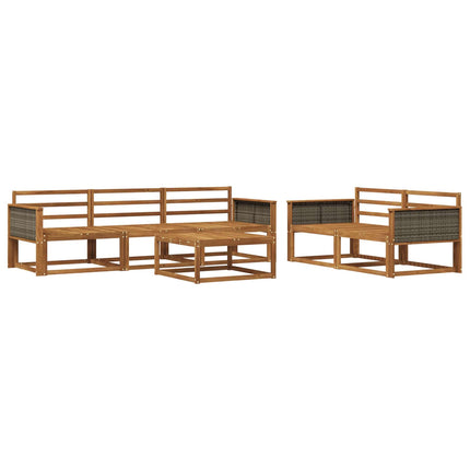 Utomhussoffset 6 pcs Naturlig Massivt Akaciaträ
