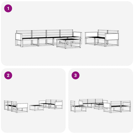 Utomhussoffset 7 pcs Naturlig Massivt Akaciaträ