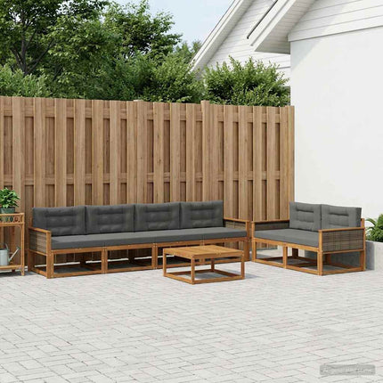 Utomhussoffset 7 pcs Naturlig och Antracit