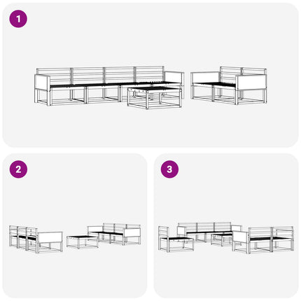 Utomhussoffset 7 pcs Naturlig Massivt Akaciaträ