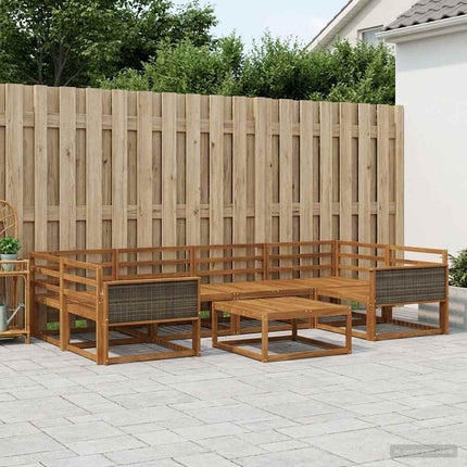 Utomhussoffset 7 pcs Naturlig Massivt Akaciaträ