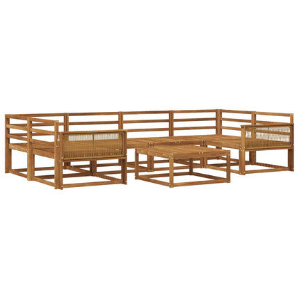 Utomhussoffset 7 pcs Naturlig Massivt Akaciaträ
