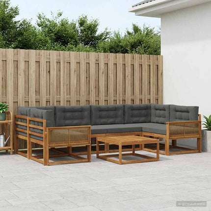 Utomhussoffset 7 pcs Naturlig och Antracit