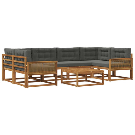 Utomhussoffset 7 pcs Naturlig och Antracit