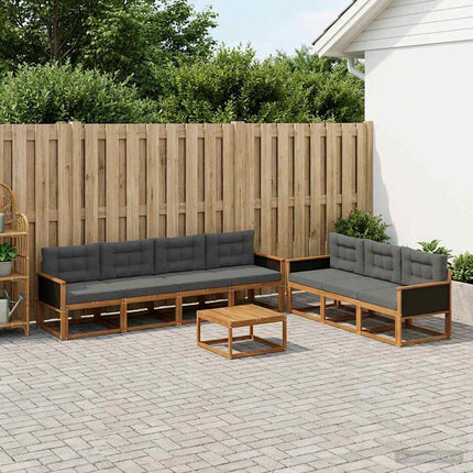 Utomhussoffset med kudde 8 pcs Naturlig och Antracit