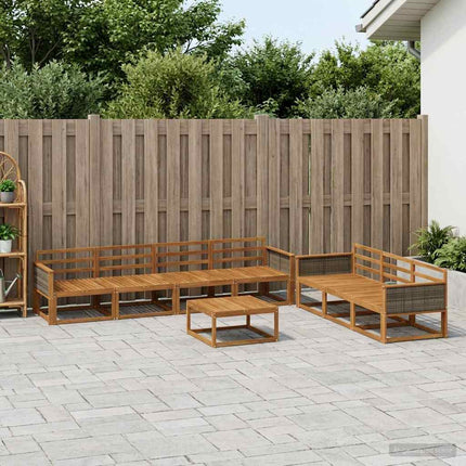 Utomhussoffset 8 pcs Naturlig Massivt Akaciaträ
