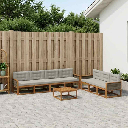 Utomhussoffset 8 pcs Naturlig och Ljusgrå