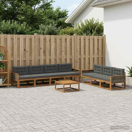 Utomhussoffset med kudde 8 pcs Naturlig och Antracit