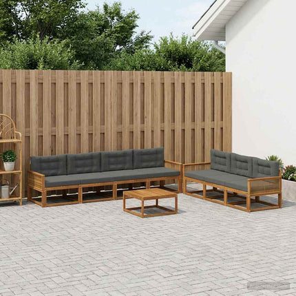 Utomhussoffset med kudde 8 pcs Naturlig och Antracit