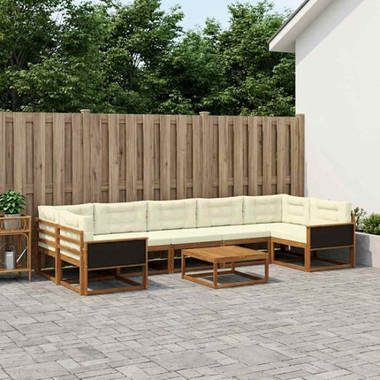 Utomhussoffset 8 pcs Naturlig och Grädde