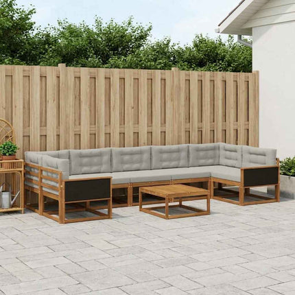 Utomhussoffset 8 pcs Naturlig och Ljusgrå
