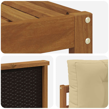 Utomhussoffset med kudde 8 pcs Naturlig och Beige
